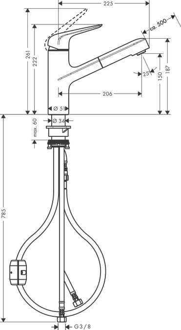 Miniatyrbillede 3 af 5: Hansgrohe M42 Krom