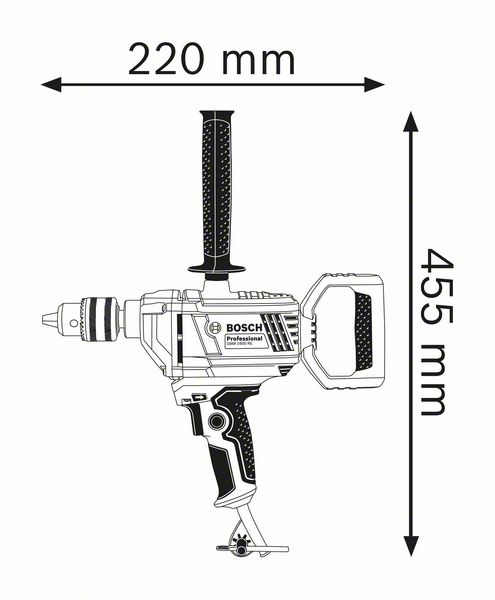 Bosch 0 601 1B0 000 bor 630 rpm 3 kg Sort, Blå