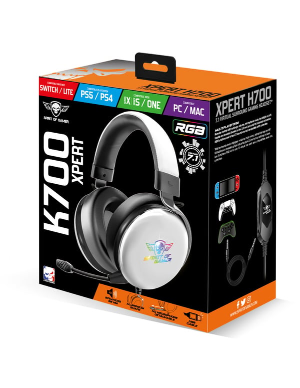Miniatyrbillede 4 af 4: Spirit of Gamer XPERT H700 Headset Ledningsført Spil Hvid