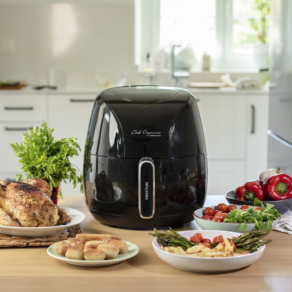 Miniatyrbillede 6 af 7: PRIXTON Cook Organics Compact Pro Enkelt 5 L Enkeltstående 2000 W Varmluftsteger Sort, Sølv