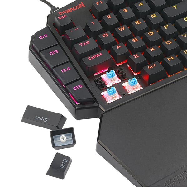 Miniatyrbillede 7 af 7: REDRAGON K585-RGB DITI tastatur Spil USB QWERTY Sort
