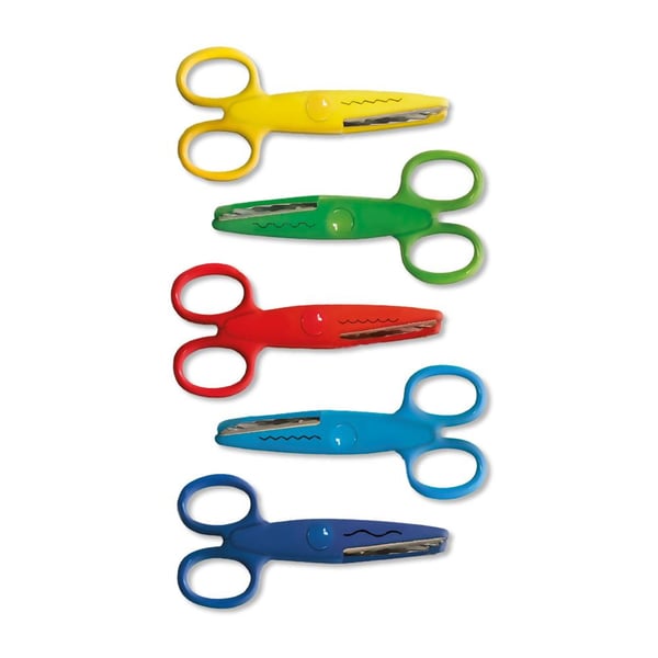 SES Creative Zigzag scissors Kunst & Håndværk sakse Figur beskæring Blå, Blå, Grøn, Rød, Gul