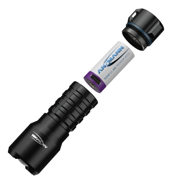Miniatyrbillede 2 af 9: Ansmann TS450RF Sort Hånd lommelygte LED
