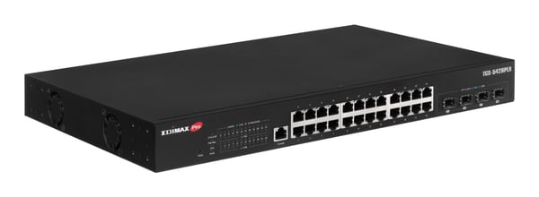 Edimax TGS-5428PLX nätverksswitchar hanterad 2.5G Ethernet (100/1000/2500) Strömförsörjning via Ethernet (PoE) stöd 1U Svart