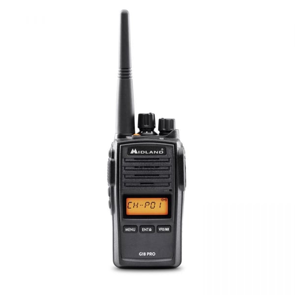 Pikkukuva 1 / 9: Midland G18 Pro radiopuhelin 99 kanavaa 446.00625 - 446.19375 MHz Musta