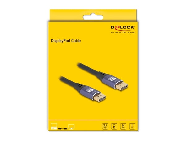 DeLOCK 80601 DisplayPort-kaapeli 2 m Musta, Lila