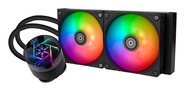Miniatyrbild 1 av 14: Silverstone NovaPeak 240 ARGB Processor Vätskekylningskit 12 cm Svart 1 styck