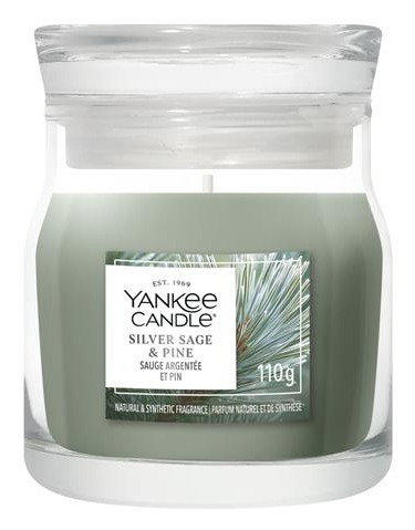 Yankee Candle Silver Sage & Pine vokslys Rund Træ Grøn 1 stk