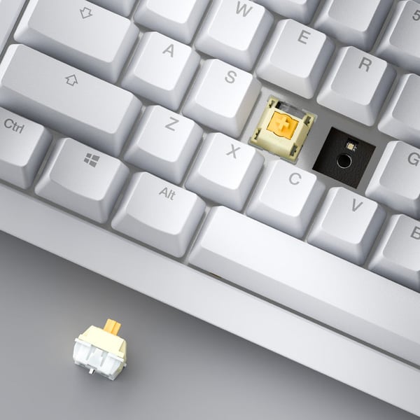 Miniatyrbillede 3 af 5: Ducky One X tastatur Universel USB + RF Wireless + Bluetooth Hvid