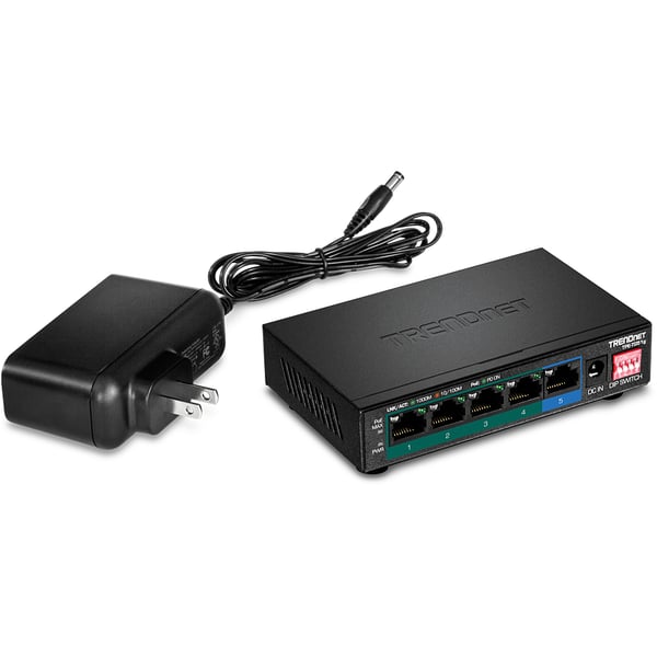 Miniatyrbild 3 av 5: Trendnet TPE-TG51G nätverksswitchar Gigabit Ethernet (10/100/1000) Strömförsörjning via Ethernet (PoE) stöd Svart