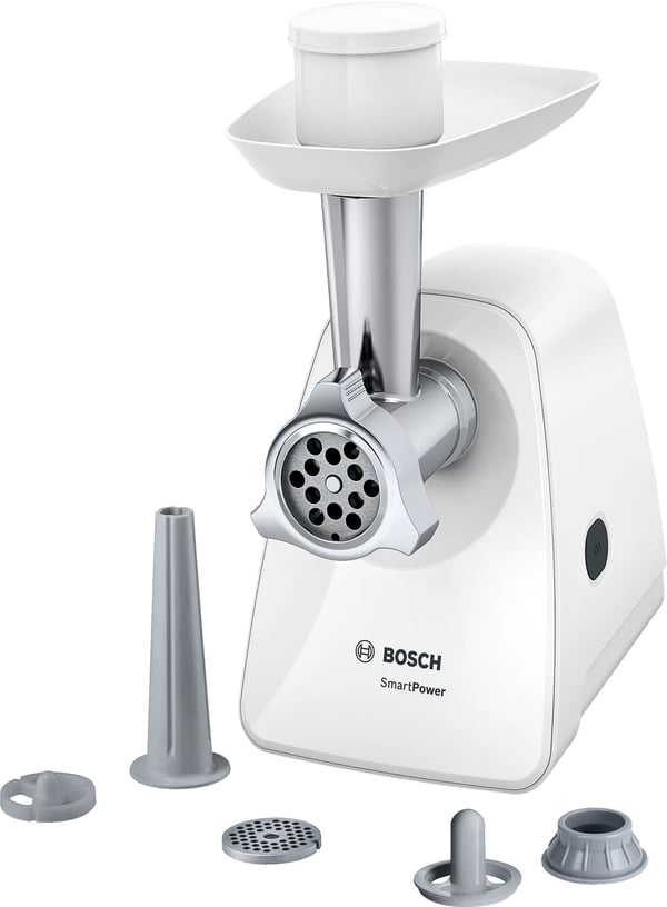 Miniatyrbild 1 av 10: Bosch MFW2520W köttkvarn 1500 W Rostfritt stål, Vit