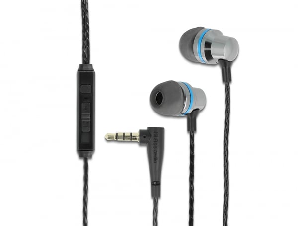 DeLOCK 27183 hörlur och headset Kabel I öra Samtal/musik Grå