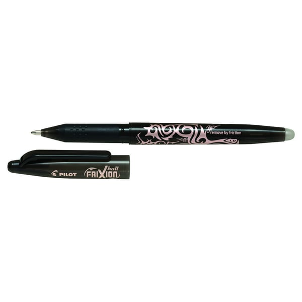Pilot FriXion Ball Medium Gelpenna med kork Svart 12 styck