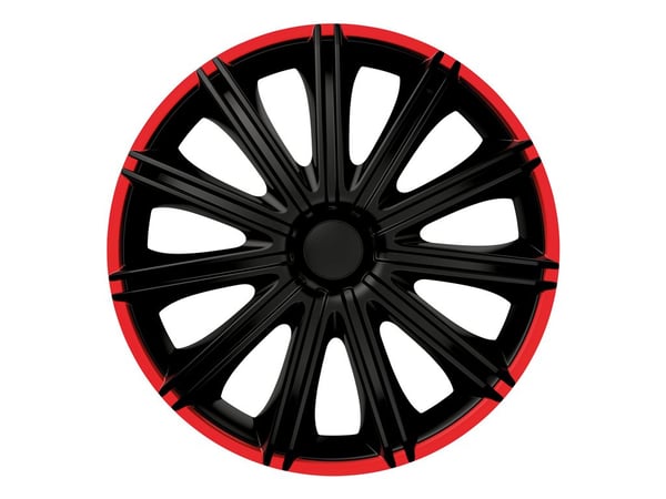 Miniatyrbillede 1 af 2: Górecki 2211184 hjulkapsel 35,6 cm (14") ABS, Metal Sort, Rød 4 stk