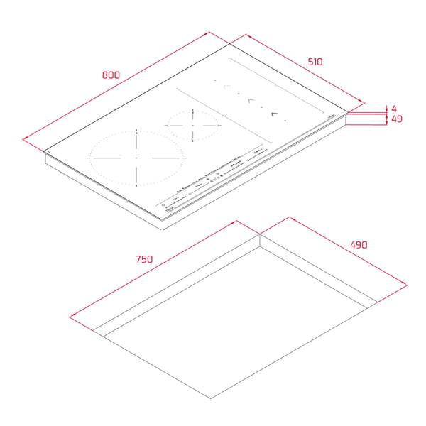 Teka IZS 86630 MST Sort Indbygget 80 cm Zone induktionskogeplade 4 zone(s)
