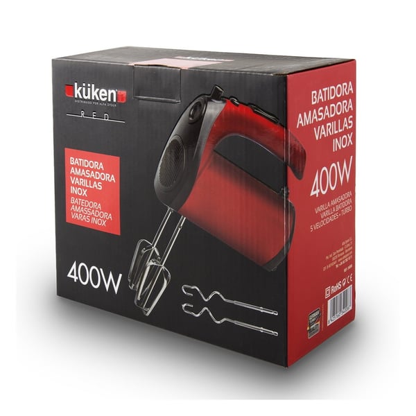 Küken 34008 røremaskine og mikser Håndmixer 400 W Sort, Rød