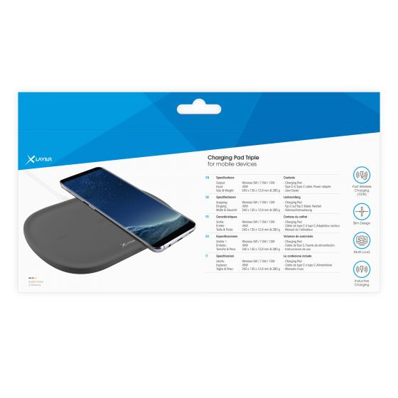 Miniatyrbillede 4 af 5: XLayer 215763 oplader til mobil enhed Universel Sort USB Trådløs opladning Indendørs