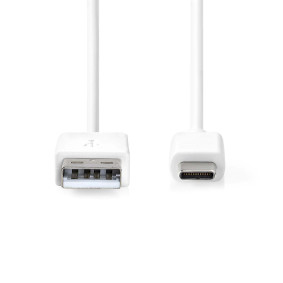 Nedis CCGB60600WT10 USB-kaapeli USB 2.0 1 m USB A USB C 0,48 Gbit/s 60 W Valkoinen