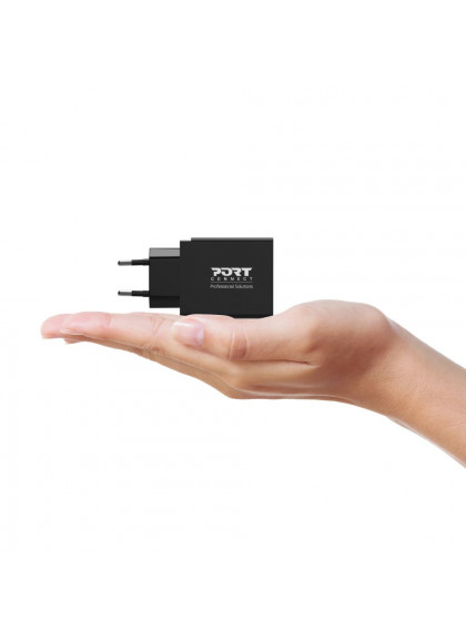 Port Designs 900105-EU oplader til mobil enhed Netbook, Laptop, Smartphone, Tablet Sort Vekselstrøm Hurtig opladning Indendørs