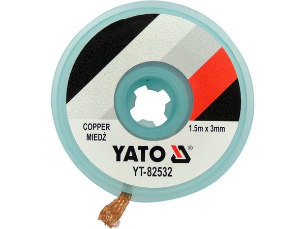 Miniatyrbild 1 av 2: Yato YT-82532 tillbehör till lödkolv och lödstation 1 styck Avlödningsfläta