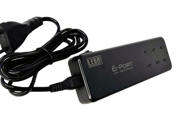 Miniatyrbillede 5 af 7: LEBA Innovation NoteCharge NCHAR-UC6-20W-SC oplader til mobil enhed Tablet, Universel Sort USB Hurtig opladning Indendørs