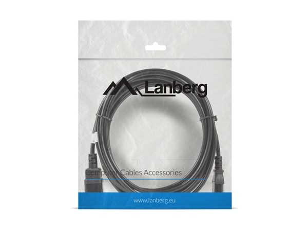 Lanberg CA-C13E-11CC-0050-BK strömkablar Svart 5 m C13 coupler C14 coupler
