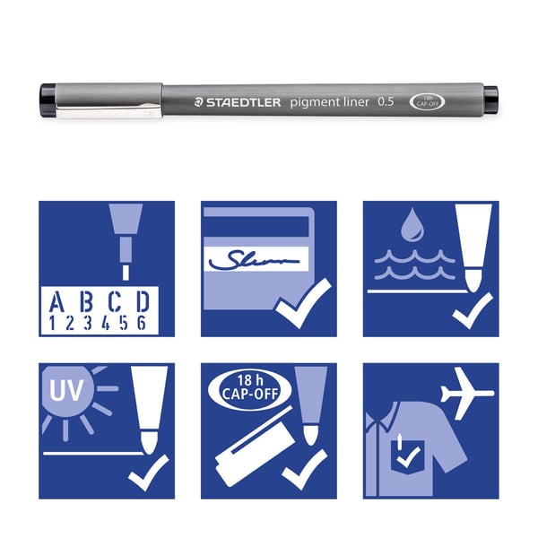 STAEDTLER pigment liner 0.5mm punainen