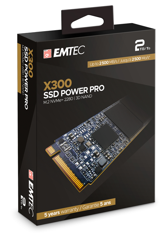 Pikkukuva 2 / 2: Emtec X300 2 TB M.2 PCI Express 3.0 NVMe 3D NAND