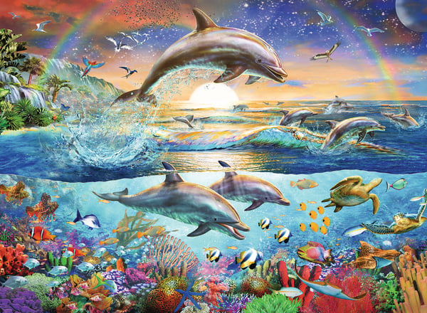 Pikkukuva 3 / 3: Ravensburger Dolphin Paradise XXL Kuviopalapeli 300 kpl Eläimet