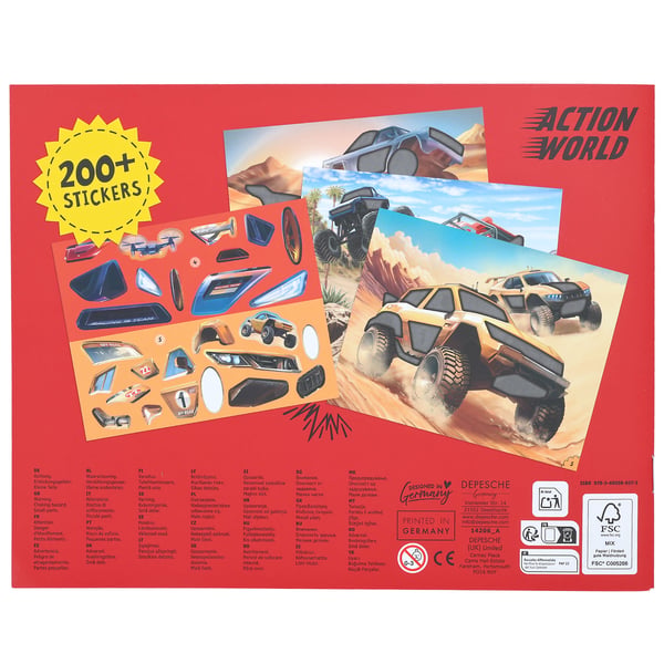 Dino World + Action Action World Monster Cars Sticker Fun