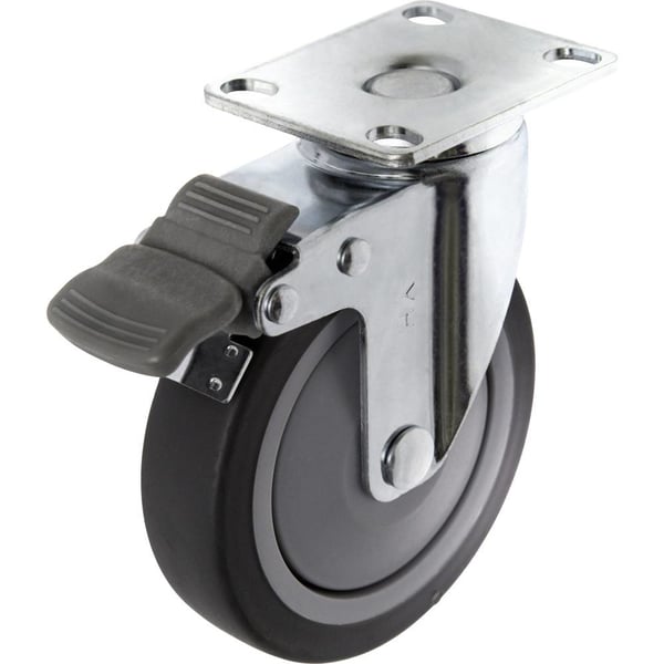 Toolcraft TO-5137920 møbelhjul Sort, Krom 65 kg Termoplastisk elastomer (TPE) 10 cm 1 stk