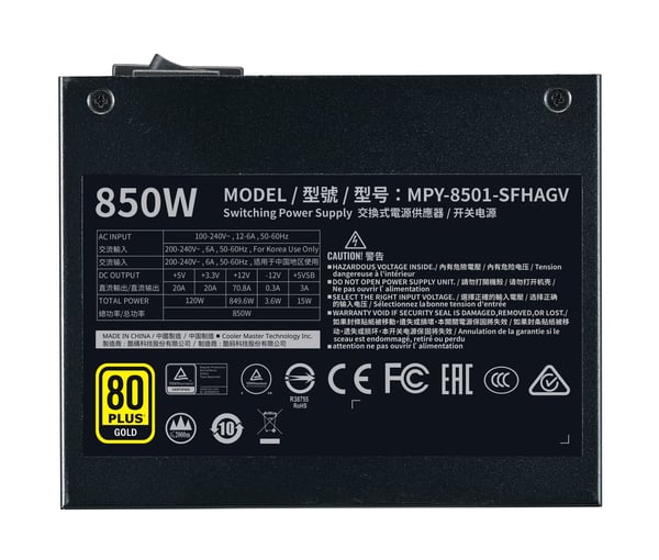 Miniatyrbillede 5 af 14: Cooler Master V850 SFX Gold enhed til strømforsyning 850 W 24-pin ATX Sort
