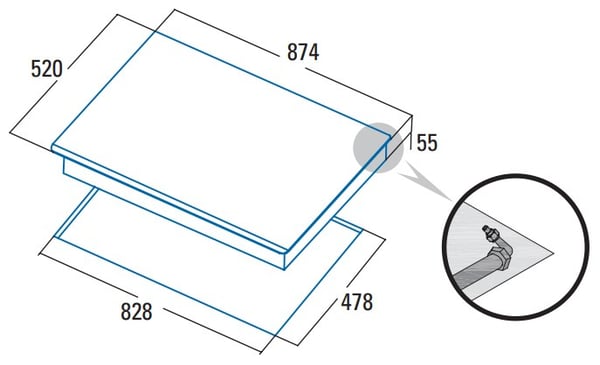 CATA LCI 9041 BK Sort Indbygget 87 cm Gaskomfur 5 zone(s)