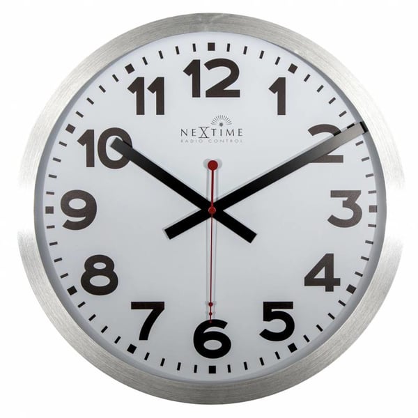 Miniatyrbillede 4 af 7: NeXtime 3999ARRC Væg- og bordur Kvartsur Cirkel Aluminium, Sort, Rød, Hvid