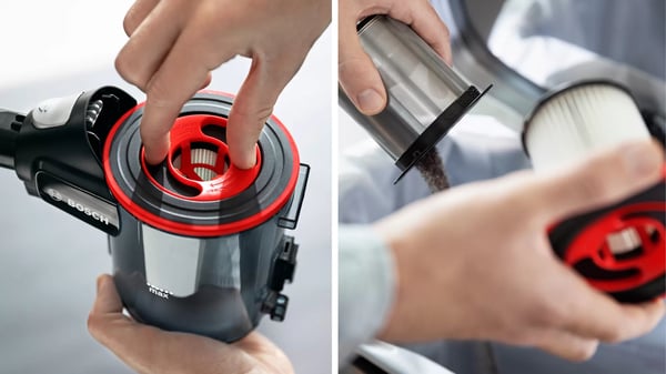 Bosch BBS711W stav støvsuger & elektrisk kost 2-i-1 stangstøvsuger Batteri Dry Hygiejnefilter Poseløs 0,3 L Hvid