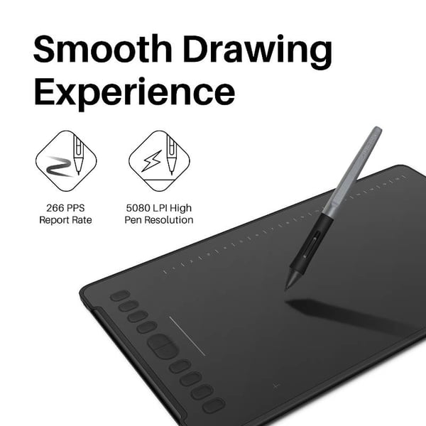 Miniatyrbillede 4 af 4: HUION H1161 tegneplade Sort 5080 lpi 279,4 x 174,6 mm USB