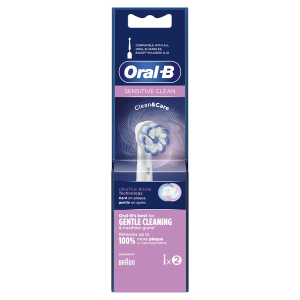 Oral-B Sensitive Clean Clean & Care Brush Heads 2 stk Hvid