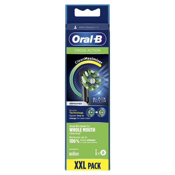 Oral-B CrossAction 80339543 børstehoved til elektrisk tandbørste 8 stk Sort