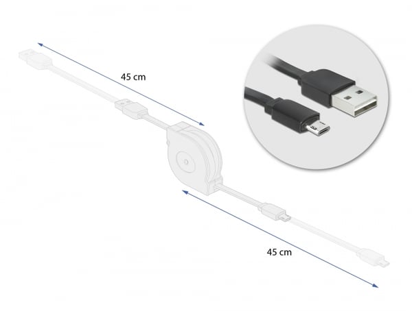 Miniatyrbillede 6 af 6: DeLOCK 85761 USB-kabel 1 m USB A Micro-USB B Sort