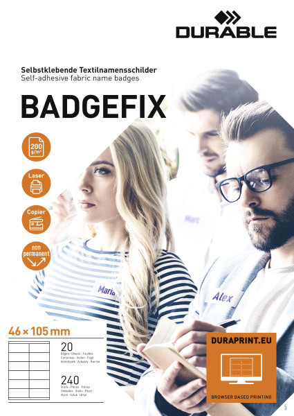 Durable 836302 badge og badgeholder 240 stk