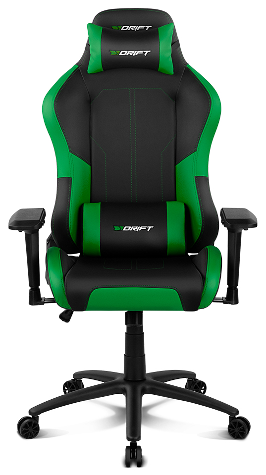 DRIFT DR250 PC-spelsstol Stoppad och vadderad sits sits Svart, Grön