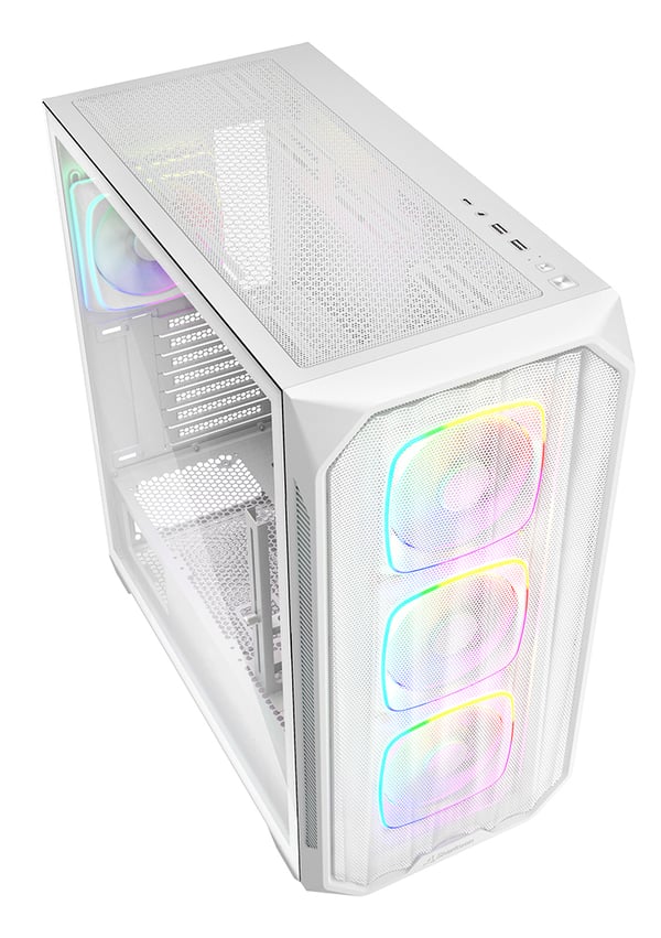Miniatyrbillede 3 af 9: Sharkoon Kabinet AK5M RGB ATX 1xMetal hvid - Midi/Minitower - ATX