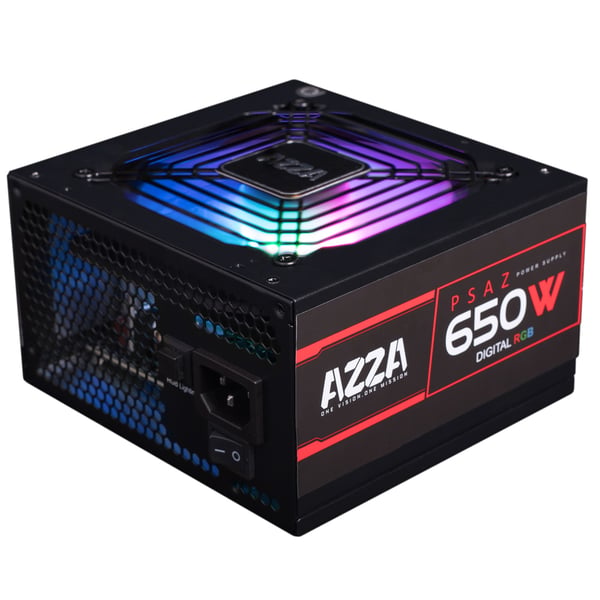 Miniatyrbild 1 av 4: Azza PSAZ-650W(ARGB) strömförsörjningsenheter 20+4 pin ATX ATX Svart