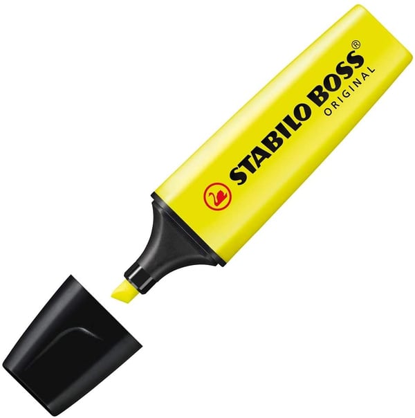 Miniatyrbillede 4 af 4: STABILO Boss Original speedmarker 2 stk Mejselspids Gul