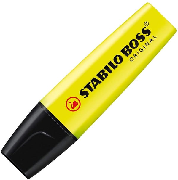Miniatyrbillede 2 af 4: STABILO Boss Original speedmarker 2 stk Mejselspids Gul