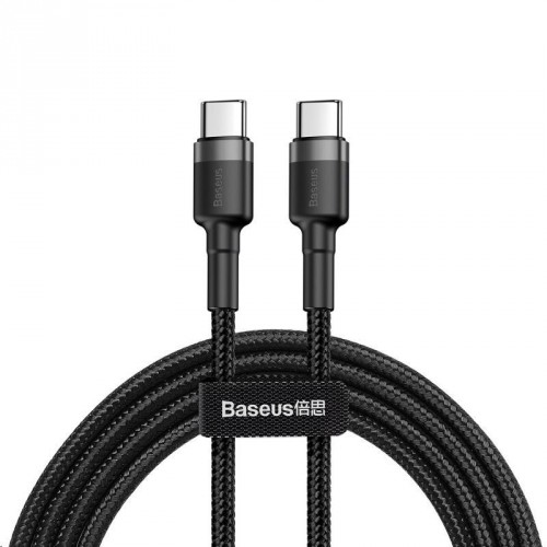 Miniatyrbillede 1 af 3: Baseus Cafule USB-kabel 2 m USB C 0,48 Gbit/sek. 60 W Sort, Grå