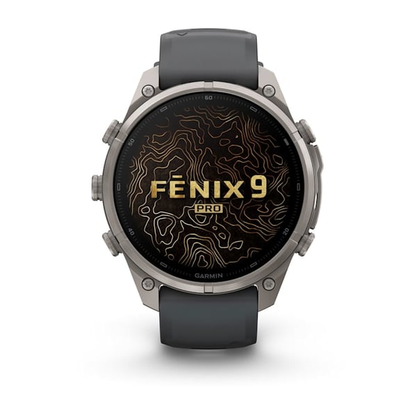 Garmin fēnix 9 Pro 3,56 cm (1.4") AMOLED 47 mm Digitaalinen 454 x 454 pikseliä Kosketusnäyttö Titaani Wi-Fi GPS (satelliitti)