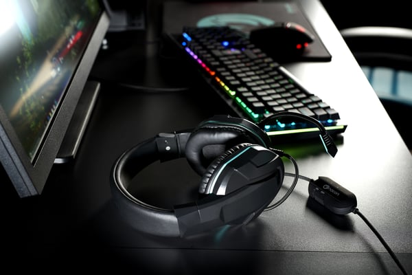 NACON PCGH-110 hovedtelefoner/headset Ledningsført Spil Sort, Turkis