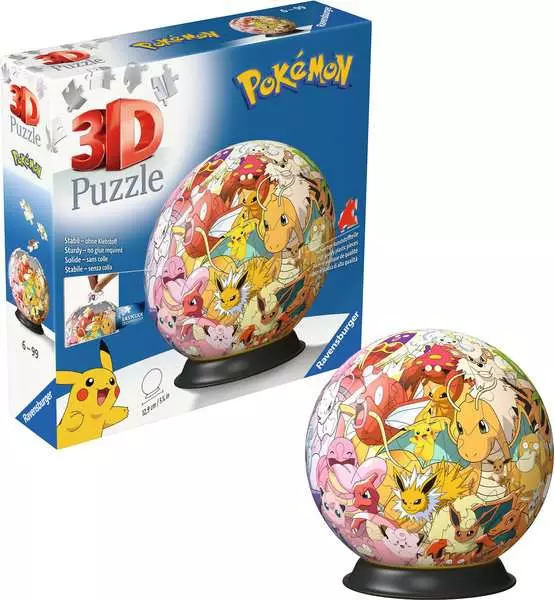 Ravensburger 3D Puzzle Ball: Pokémon - Kanto Region 3D-pussel 73 styck Tecknade serier