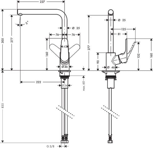 Hansgrohe Focus Rustfrit stål